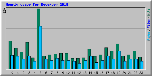 Hourly usage for December 2019