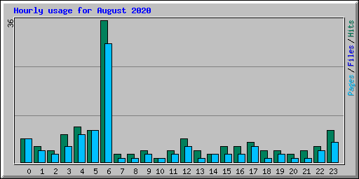 Hourly usage for August 2020